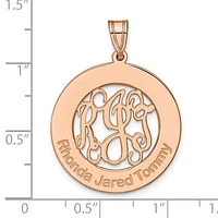 Laser High Polished Monogram & Letters Pendant - Sterling Silver