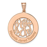 Laser High Polished Monogram & Letters Pendant - Sterling Silver