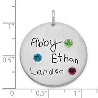 Sterling Silver Signature with Crystal Birthstones Pendant (up to 3 names and birthstones)
