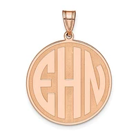 Block Raised Letter Circle Pendants - Sterling Silver