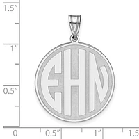Block Raised Letter Circle Pendants - Sterling Silver