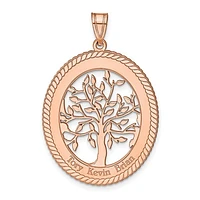 Family Tree Oval Pendant (Up to 3 names) - Sterling Silver