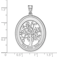 Family Tree Oval Pendant (Up to 3 names) - Sterling Silver