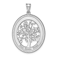 Family Tree Oval Pendant (Up to 3 names) - Sterling Silver