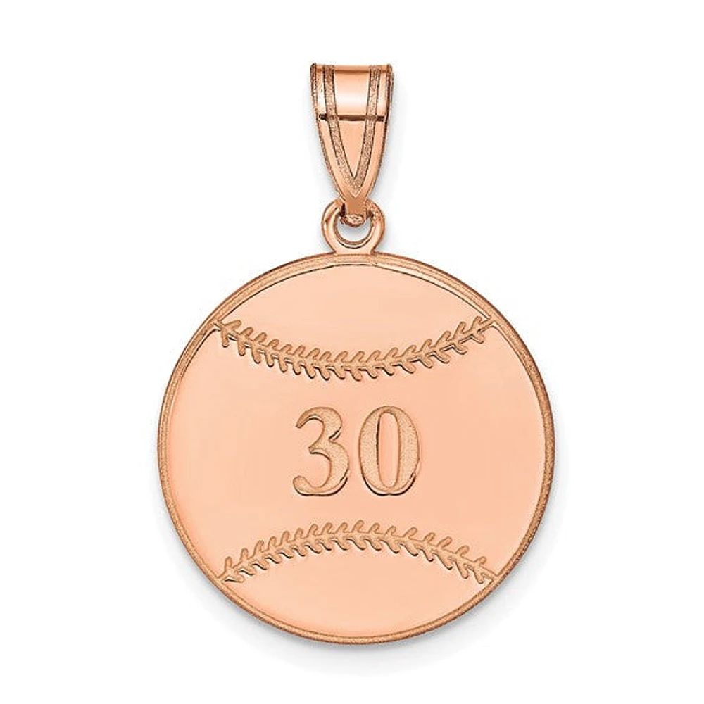 Personalized Baseball Number And Name Pendants - Sterling Silver