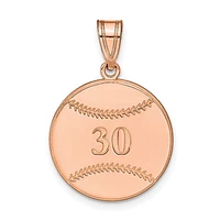 Personalized Baseball Number And Name Pendants - Sterling Silver