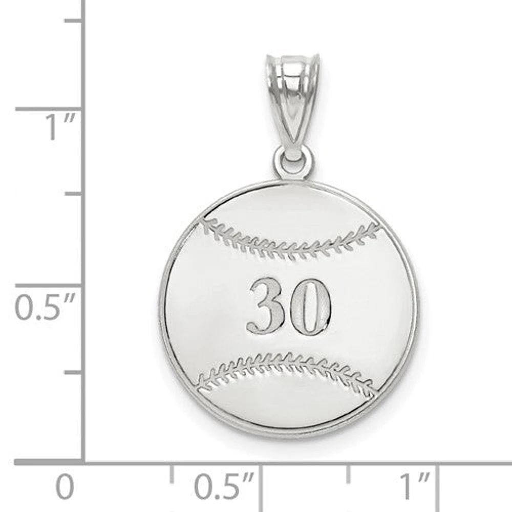 Personalized Baseball Number And Name Pendants - Sterling Silver