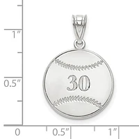 Personalized Baseball Number And Name Pendants - Sterling Silver