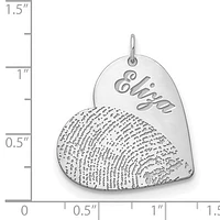 Name and Fingerprint Heart Charms - Sterling Silver