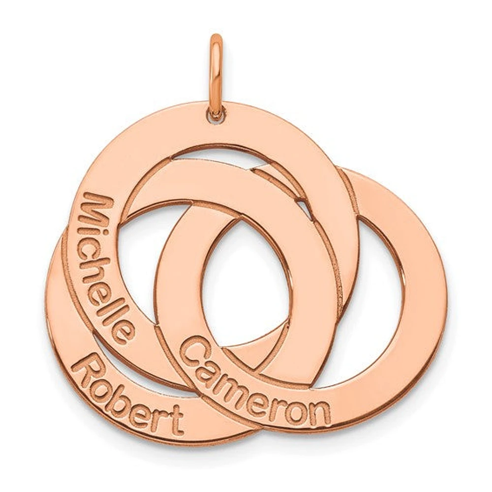 3 Name Circle Charm - Sterling Silver