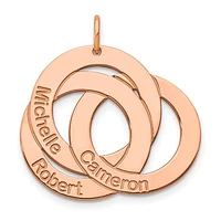 3 Name Circle Charm - Sterling Silver