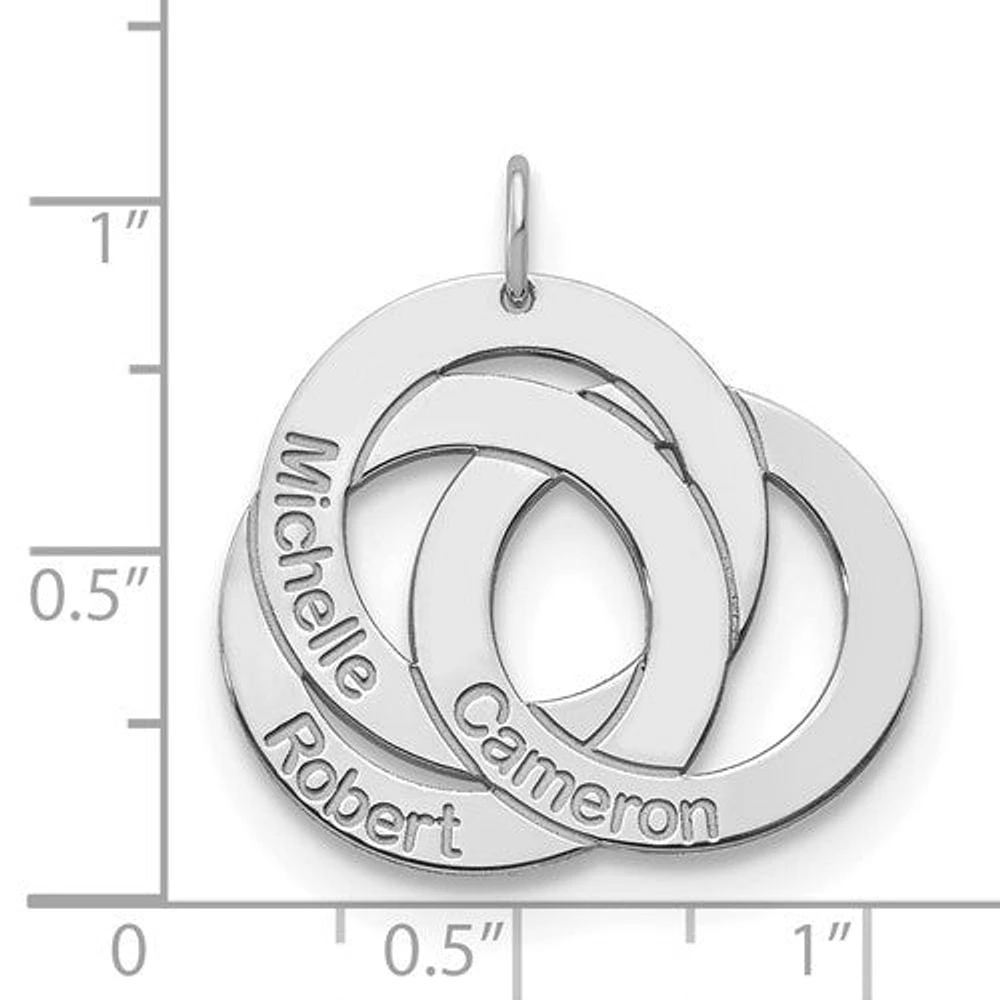 3 Name Circle Charm - Sterling Silver