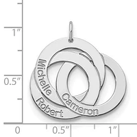 3 Name Circle Charm - Sterling Silver