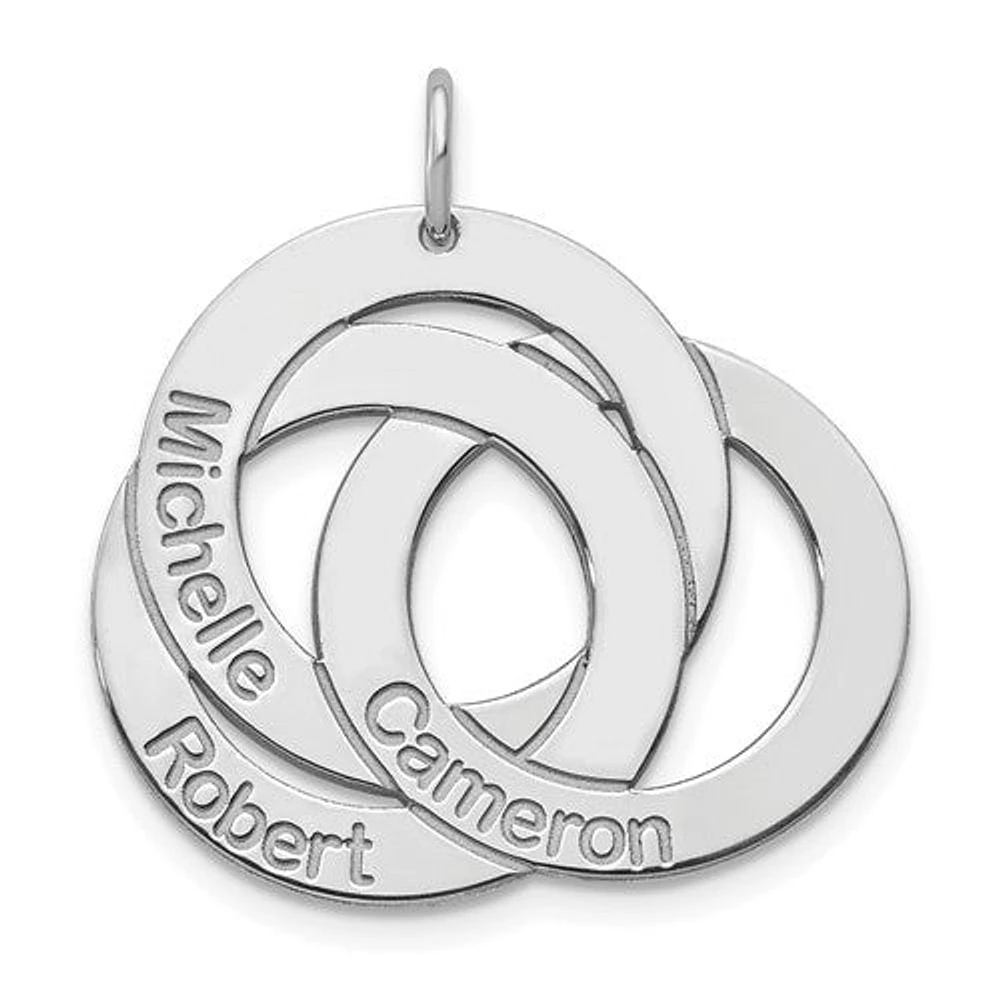 3 Name Circle Charm - Sterling Silver