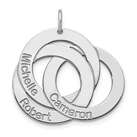 3 Name Circle Charm - Sterling Silver