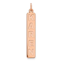 Personalized Vertical Block Letter Bar Charms - Sterling Silver