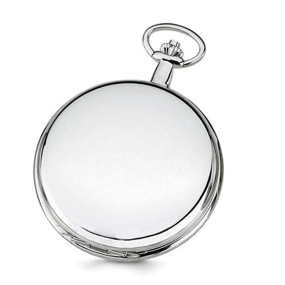 Charles Hubert Chrome-finish White Skeleton Dial Pocket Watch