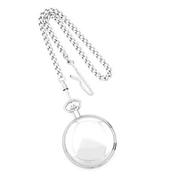 Charles Hubert Chrome-finish White Skeleton Dial Pocket Watch