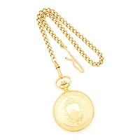 Charles Hubert Gold Finish Off-White Dial with Date Pocket Watch