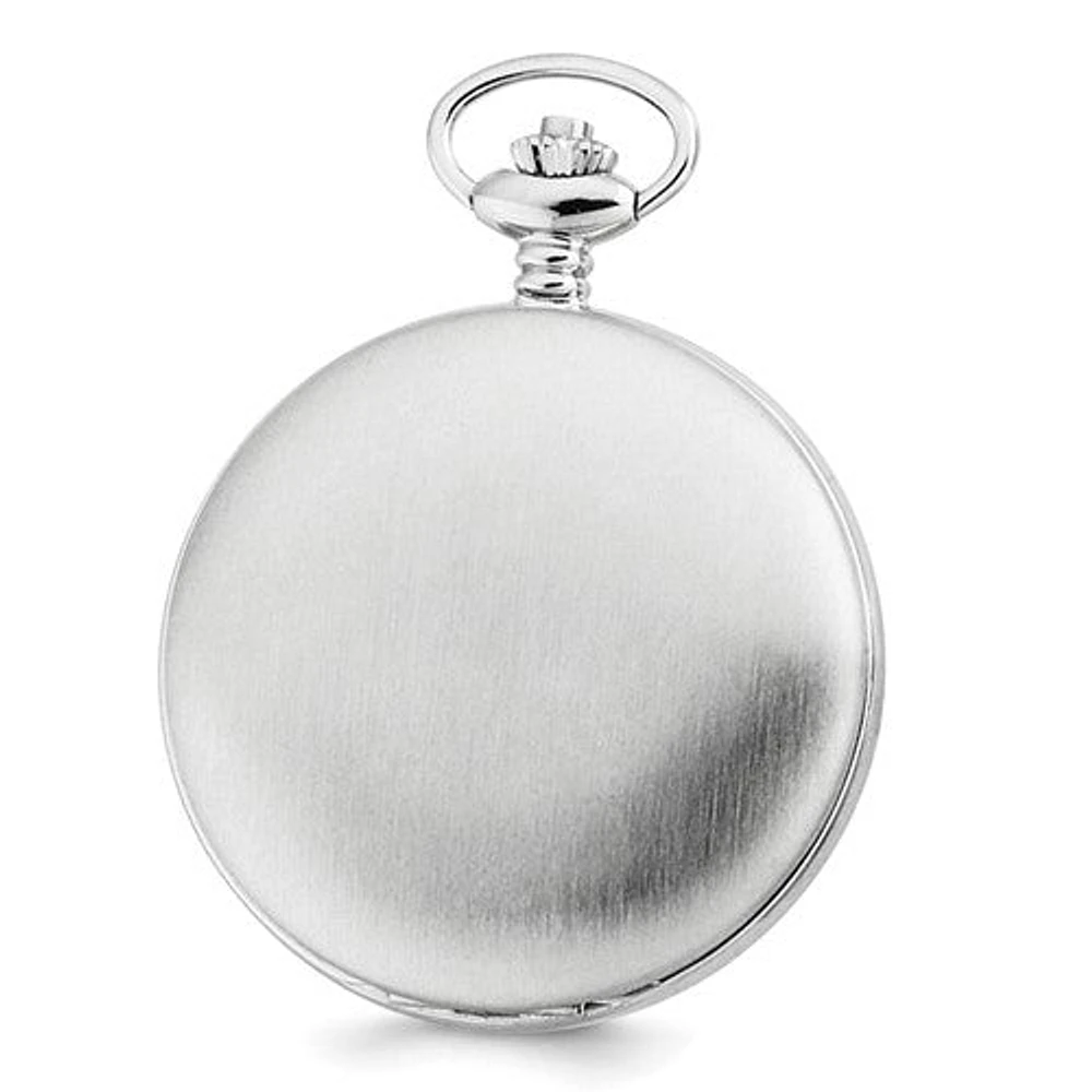 Charles Hubert Stainless Steel Double Cover Satin Pocket Watch