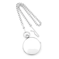 Charles Hubert Chrome Finish Brass Photo Insert Pocket Watch
