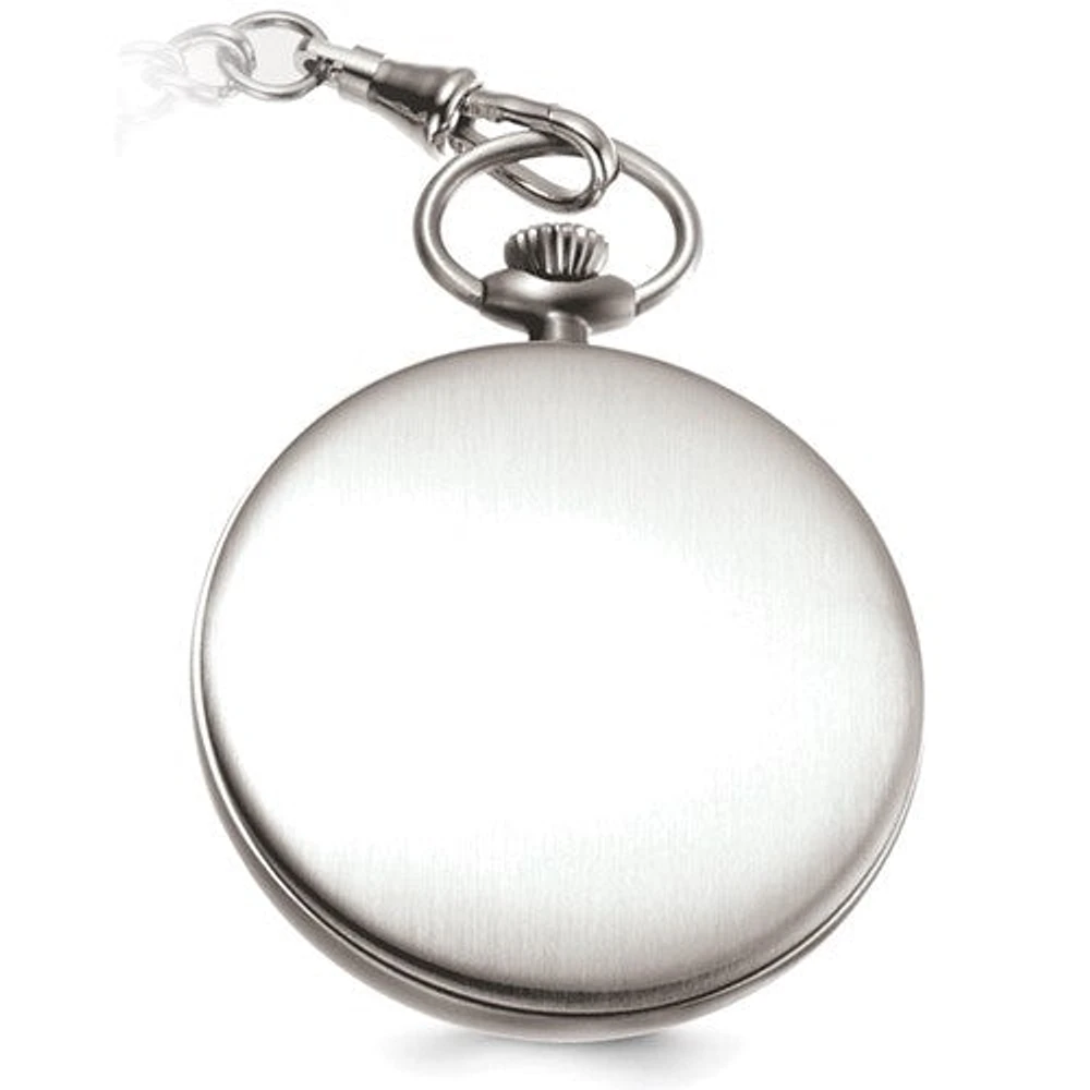 Charles Hubert Stainless Steel Open Face Tritium Quartz Pocket Watch