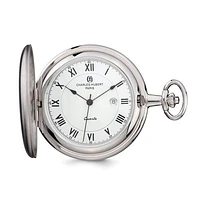 Charles Hubert Chrome Finish White Dial Pocket Watch