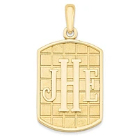 Casted High Polished Antiqued or Sandblast Monogram Pendant - Sterling Silver