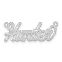 Personalized Name Plate Pendant with 1mm 18" Cable Chain Brushed Diamond Cut Lettering - Sterling Silver