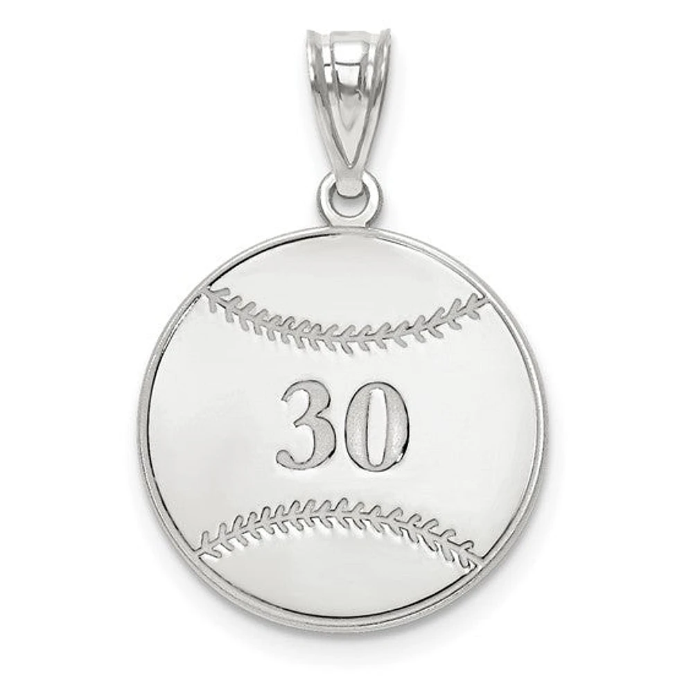 Personalized Baseball Number And Name Pendants - Sterling Silver