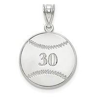 Personalized Baseball Number And Name Pendants - Sterling Silver