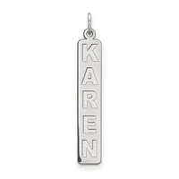 Personalized Vertical Block Letter Bar Charms - Sterling Silver