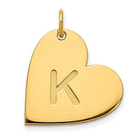 Initial Heart Charms - Sterling Silver
