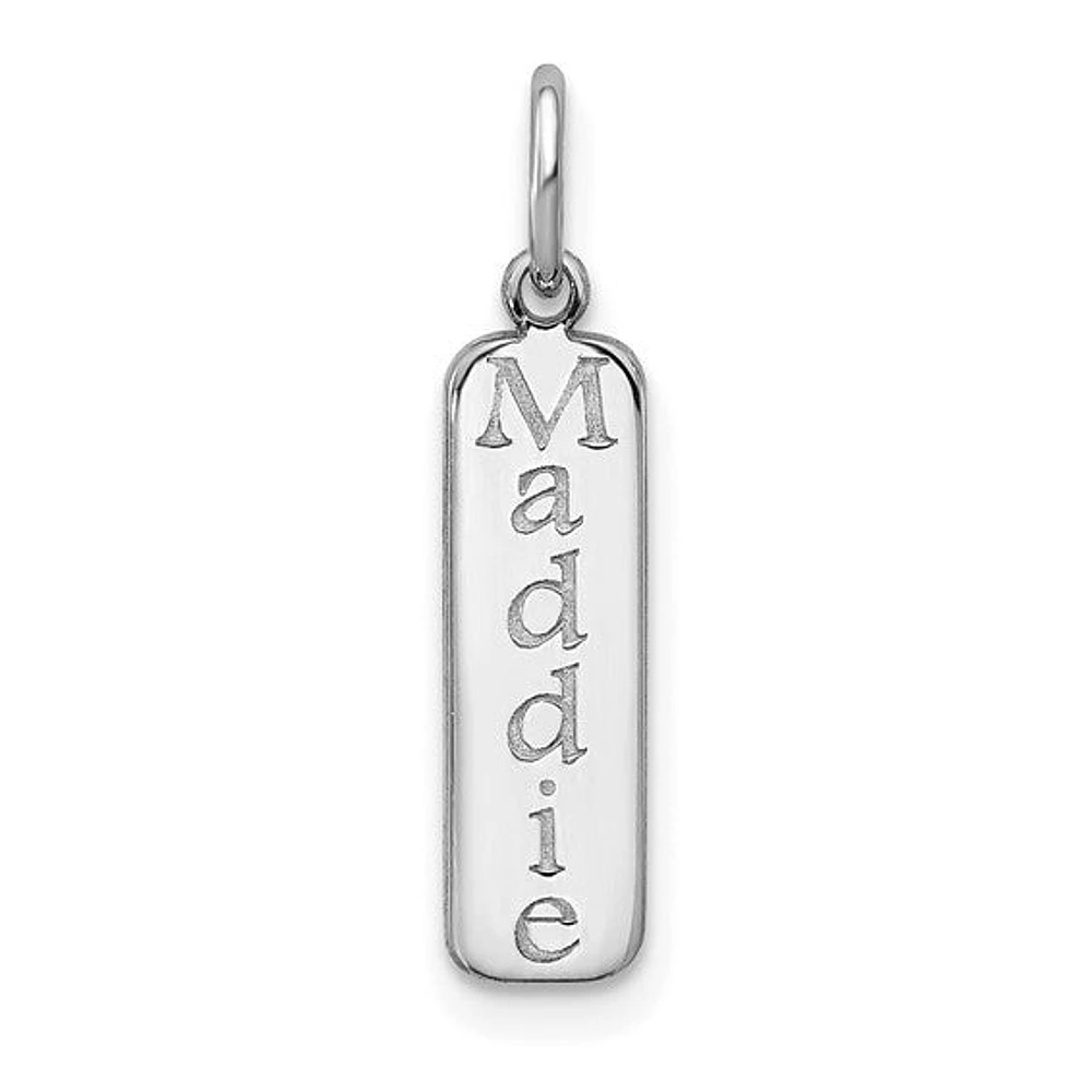 Vertical Bar Name Pendants - Sterling Silver