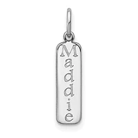 Vertical Bar Name Pendants - Sterling Silver