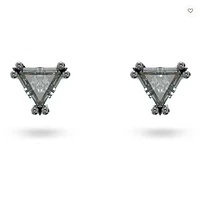 Swarovski Stilla Stud Earrings Triangle Cut, Grey, Ruthenium Plated - 5639137 - Discontinued
