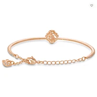 Swarovski Sparkling Dance Bangle Clover, Pink, Rose Gold-tone Plated 5516476
