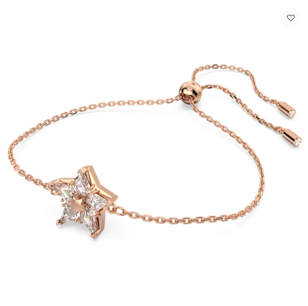 Swarovski Stella Bracelet Kite Cut, Star, White, Rose Gold-tone Plated - 5645460- Discontinued