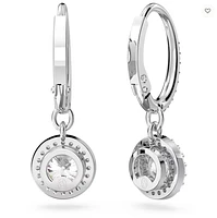 Swarovski Constella drop earrings, Round cut, Pavé, White, Rhodium plated - 5636270/5689682 (SS)