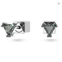 Swarovski Stilla Stud Earrings Triangle Cut, Grey, Ruthenium Plated - 5639137 - Discontinued