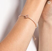 Swarovski Sparkling Dance Bangle Clover, Pink, Rose Gold-tone Plated 5516476