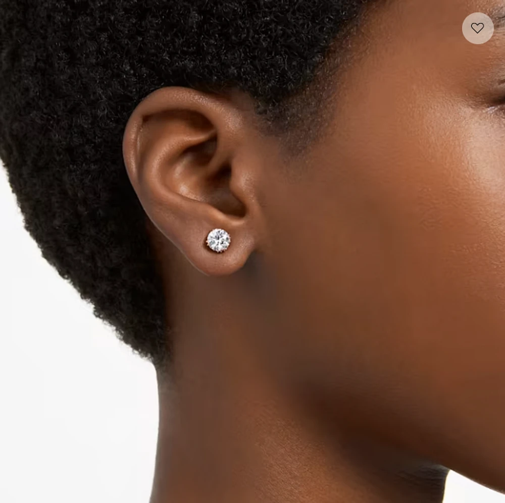 Swarovski Constella stud earrings, Round cut, White, Rose gold-tone plated - 5638801/5648994 (SS)