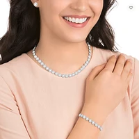 Swarovski Una Angelic set, Round cut, White, Rhodium plated 5367853