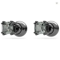 Swarovski Millenia Stud earrings Square Cut, Black, Ruthenium Plated - 5642511