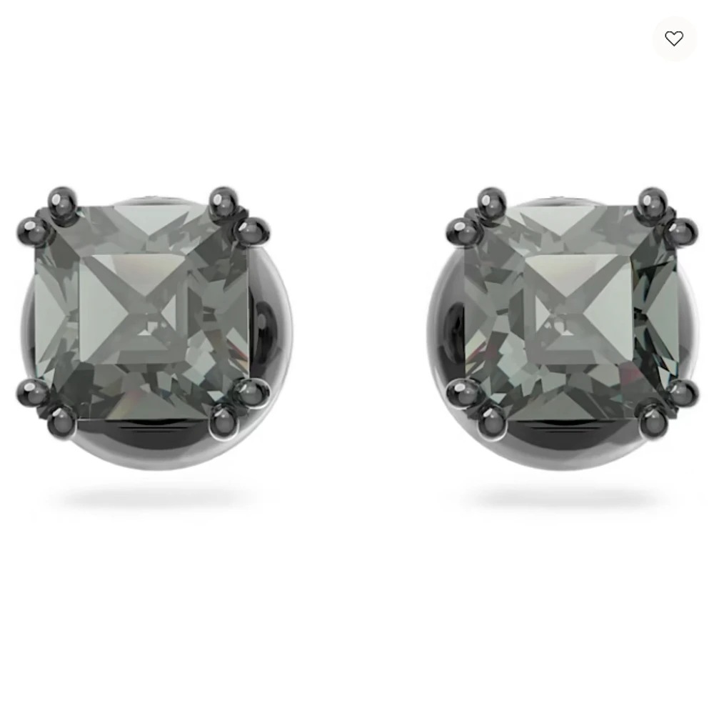 Swarovski Millenia Stud earrings Square Cut, Black, Ruthenium Plated - 5642511
