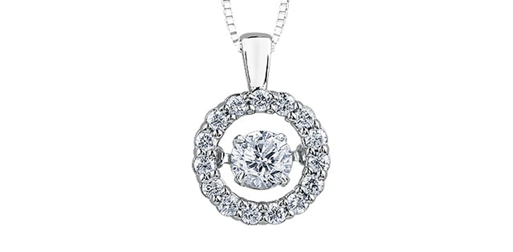 10K White Gold 0.35cttw Diamond Eternity Pendant, 18"
