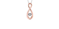 10K Rose Gold 0.03cttw Diamond Pulse Pendant, 18"