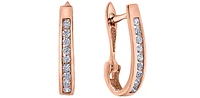 10K Rose Gold 0.50cttw Diamond Hoop Huggie Hinged Earring