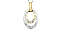 10K White & Yellow Gold 0.10cttw Canadian Diamond Pendant, 18"