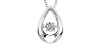 10K White Gold 0.05cttw Diamond Pulse Pendant, 18"